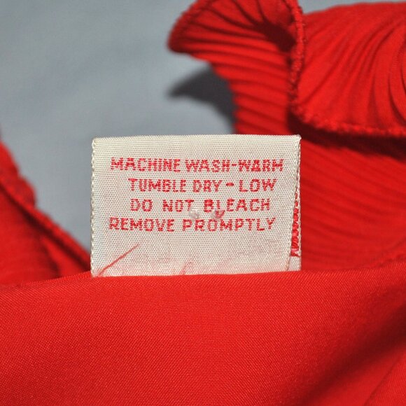 Vintage Sybil Women's Blouse Size 8 Retro Red Ruffle Statement Collar - Picture 5 of 11